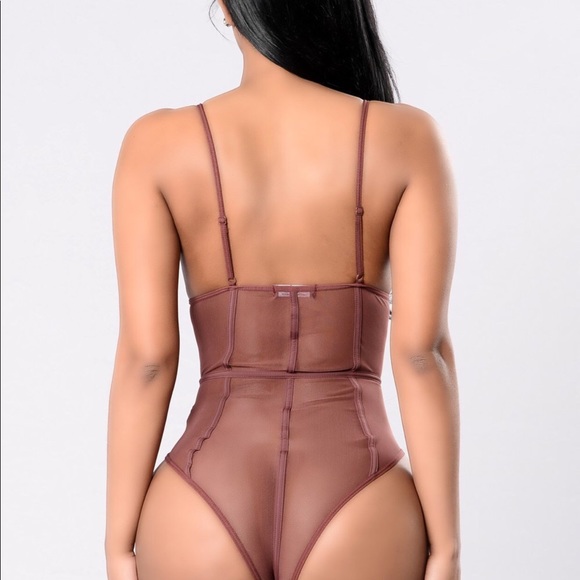 Red brown thong bodysuit - Picture 3 of 4